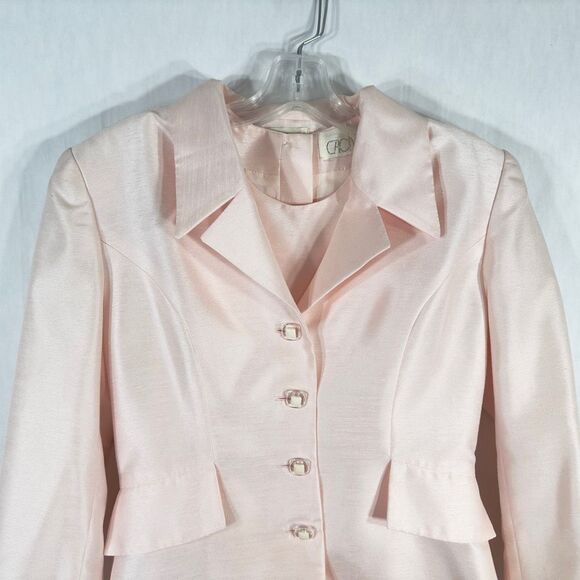 Cache Size 8 Blazer Set Coat and Cami VTG Light Pink Shiny Lined Buttons 595 - Picture 9 of 13